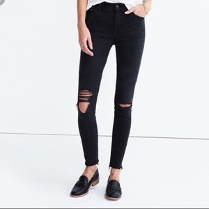 Madewell Black Distressed Skinny Jeans